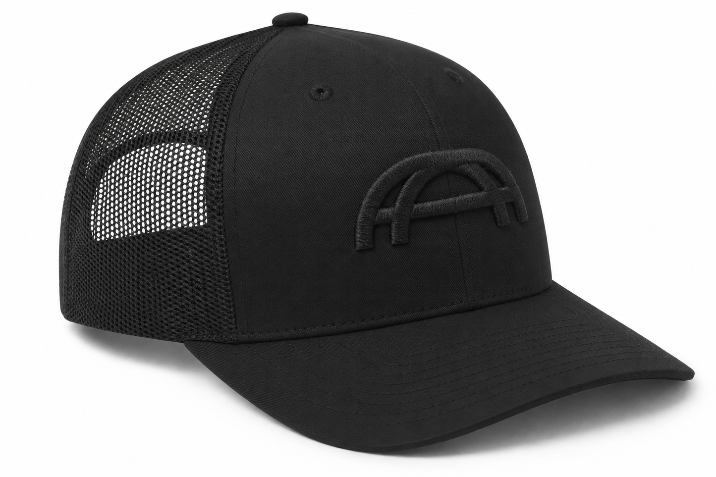 Black on Black 3D 360 Bridge Trucker Cap