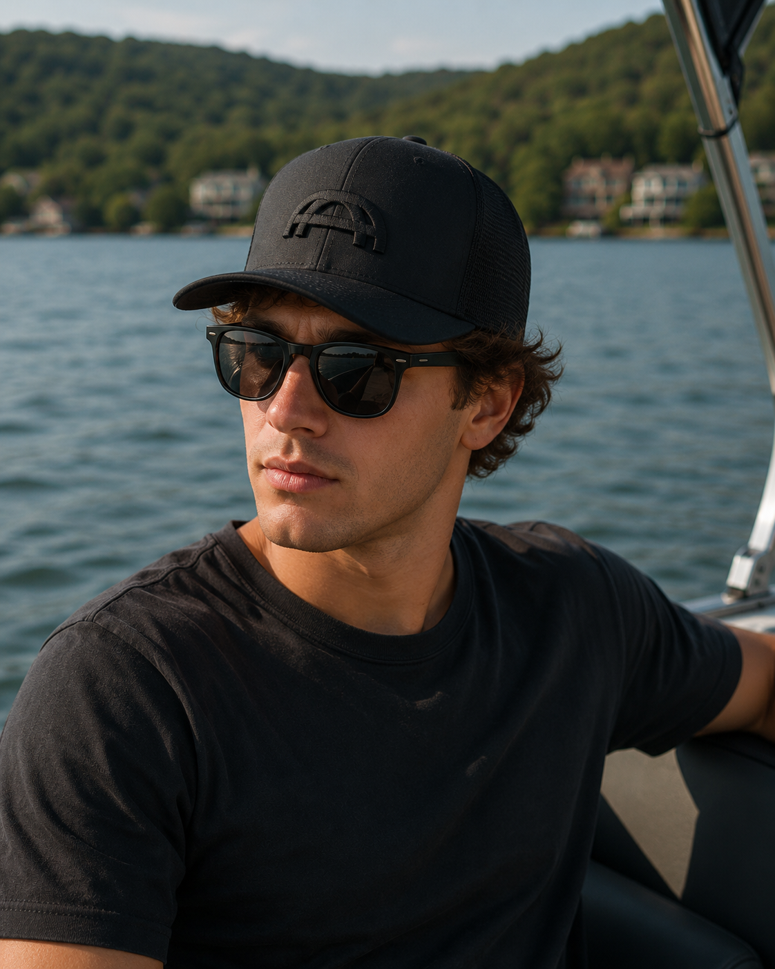 Black on Black 3D 360 Bridge Trucker Cap