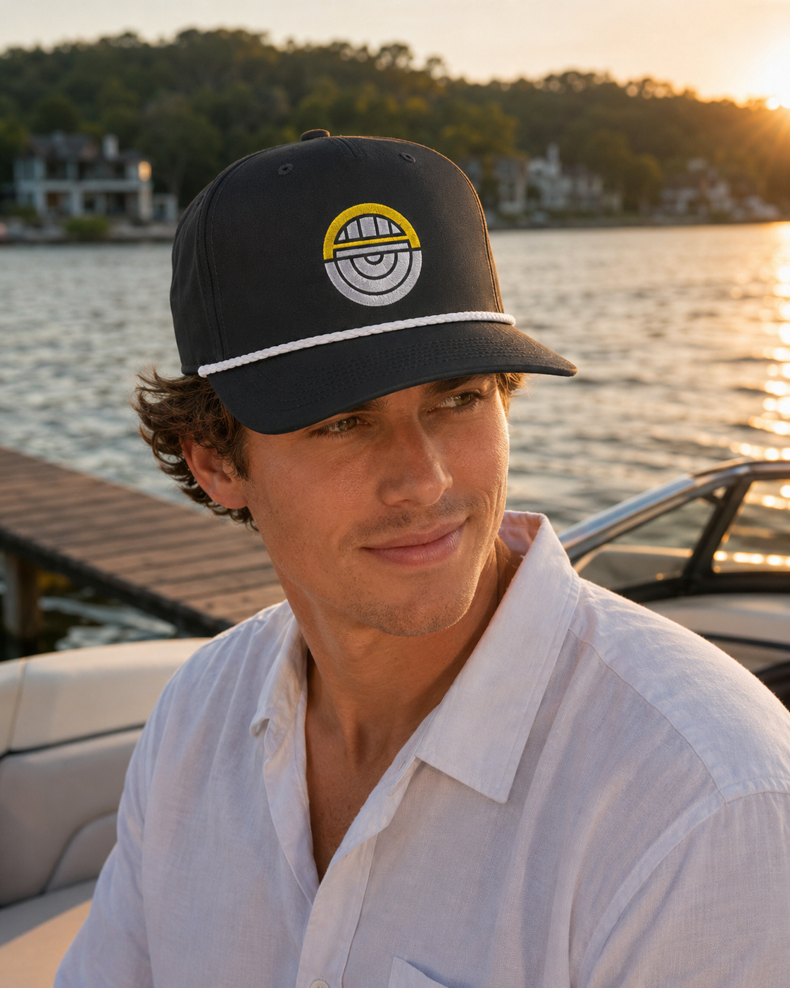 Lake Austin Black & Yellow 360 Rope Hat – Classic Edition