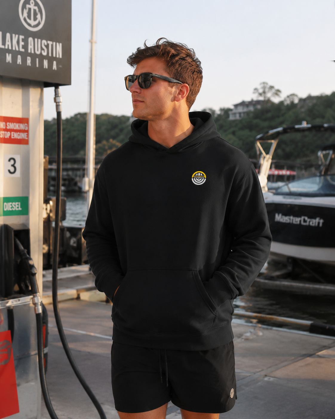 Lake Austin Oversized Hoodie – Minimal Embroidery Edition