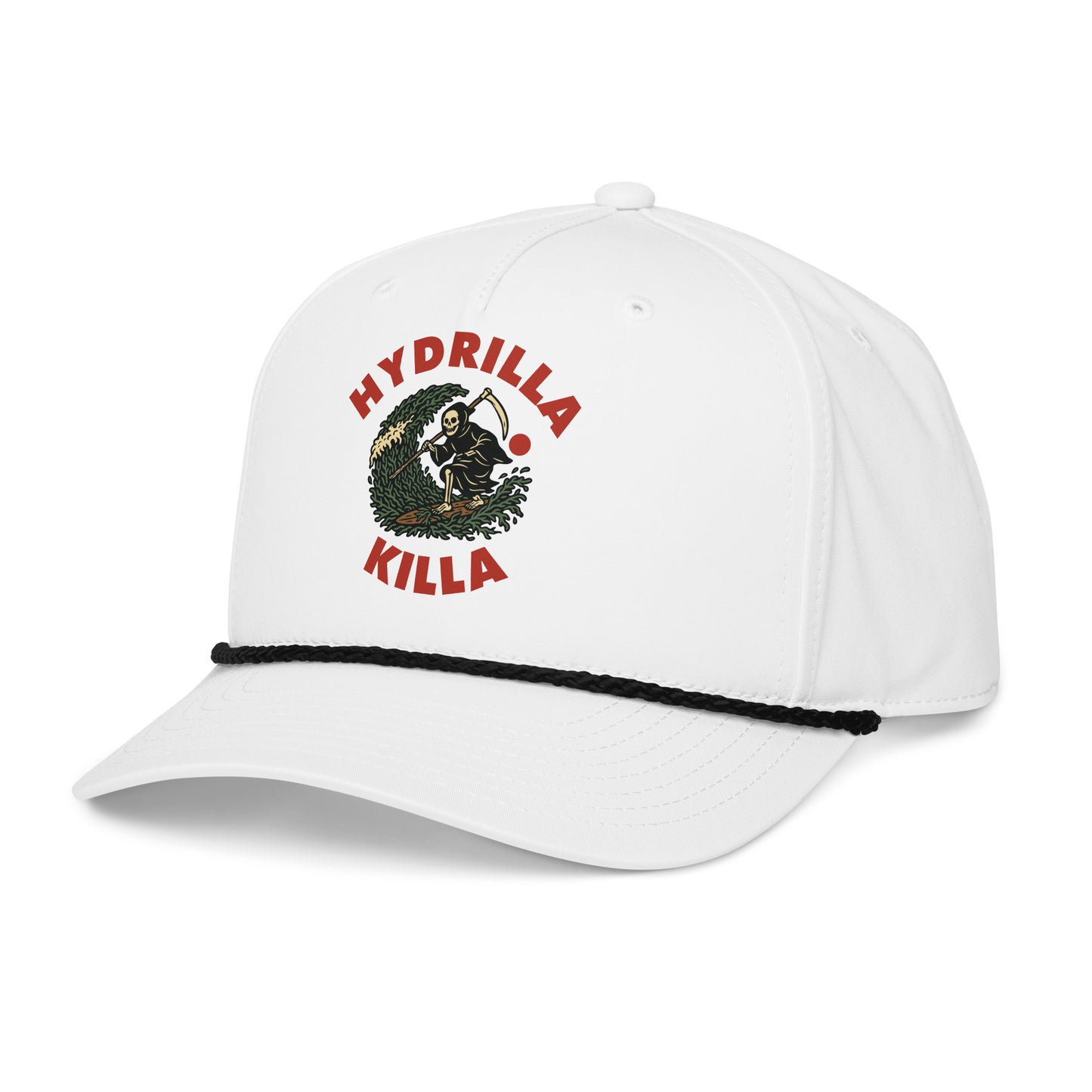 Hydrilla Killa rope cap, left front three-quarter view